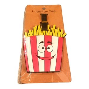 Happy French Fries Silicone/PVC Luggage Tag, NWT, Unisex
